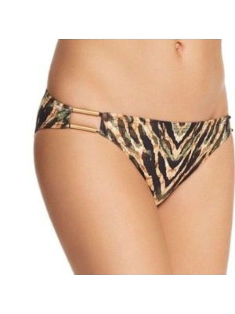 Carmen Marc Valvo Animal Print Bikini Bottom XS